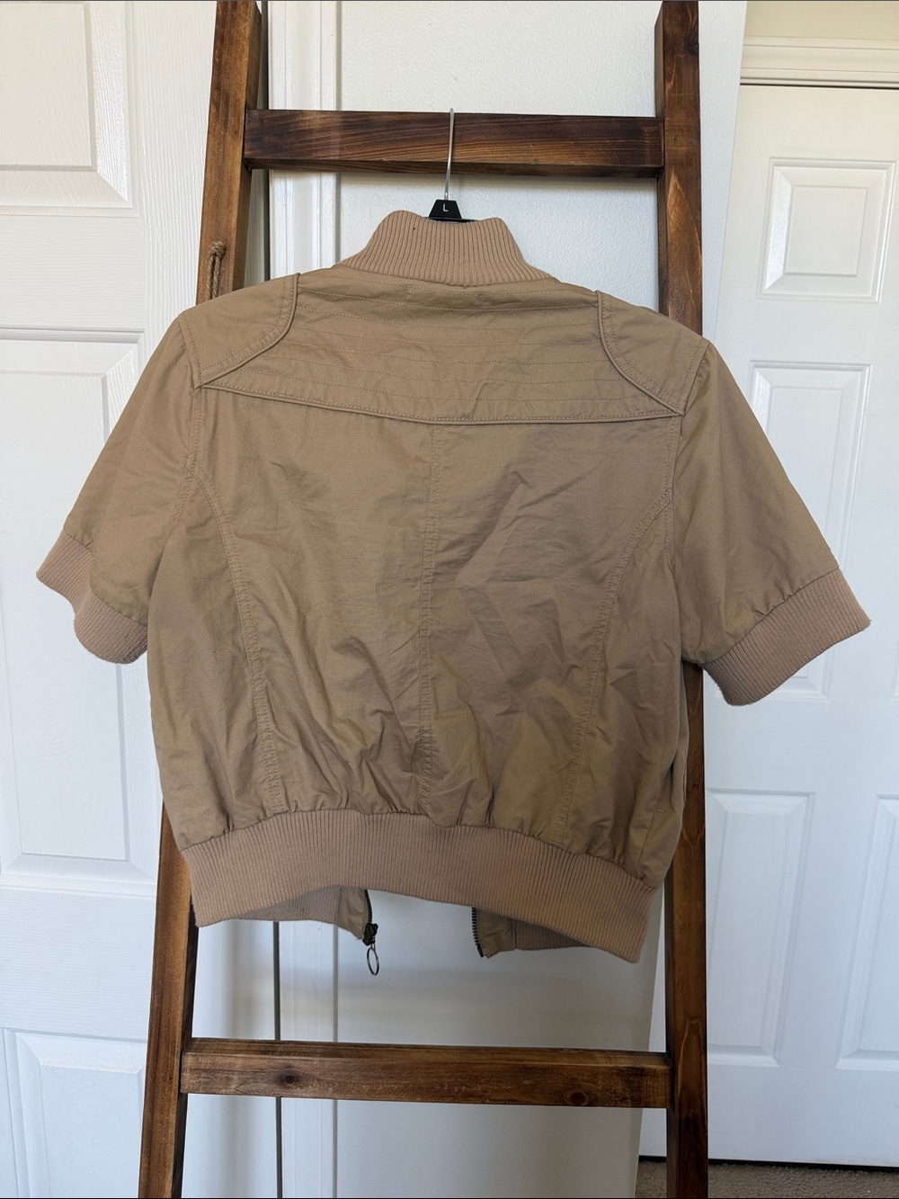 Charlotte Russe Womens Neutral Tan Bomber Jacket - Picture 5 of 5